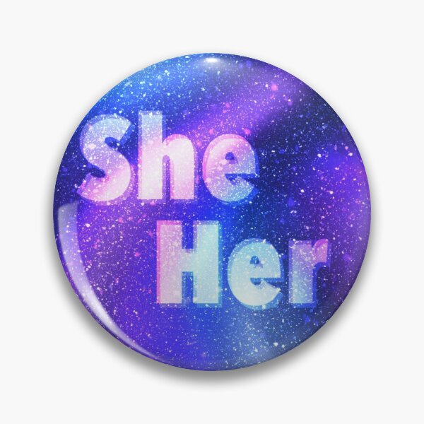 Item preview, Pronoun Pin - She/Her - Neutral designed and sold by madisondraws.