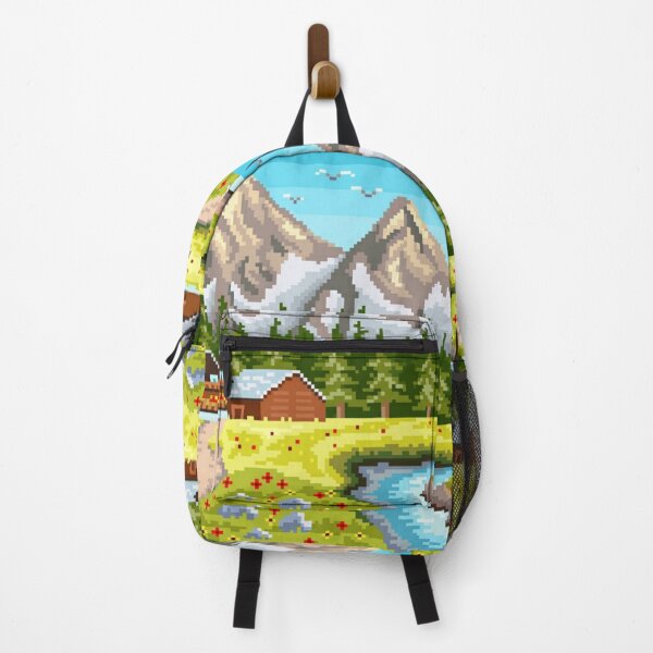 Item preview, Pixelated Wood Cabin on the Bottom of Snowy Mountains designed and sold by HopeDetour.