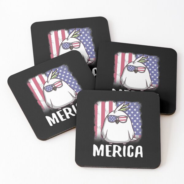 Item preview, Merica Cockatoo Parrot Bird USA American Flag designed and sold by fatamyfan1.