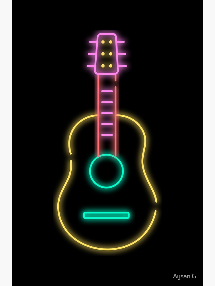 "neon guitar" Sticker for Sale by aysangoodarzi Redbubble