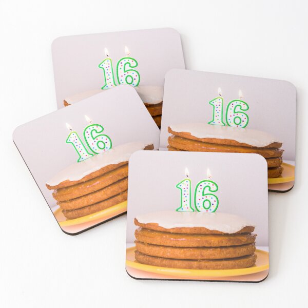Item preview, Sweet Sixteenth Birthday Polka Dot Candles on Birthday Cake designed and sold by Amy Mitchell.