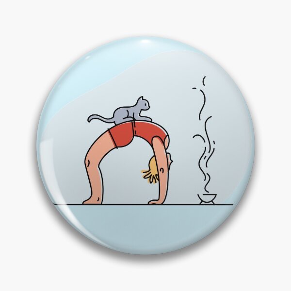 Item preview, YOGA PRACTICE WITH CAT ILLUSTRATION- Wheel pose designed and sold by Trio's Stuff.