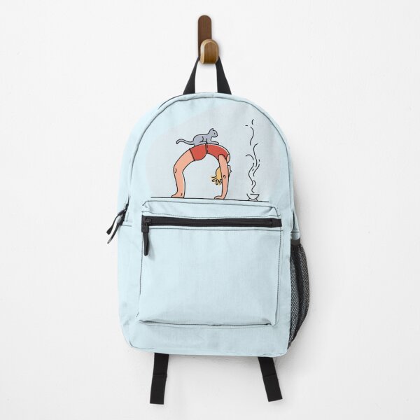 Item preview, YOGA PRACTICE WITH CAT ILLUSTRATION- Wheel pose designed and sold by Trio's Stuff.