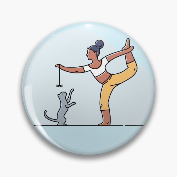 Item preview, YOGA PRACTICE WITH CAT Lord of dance pose designed and sold by Trio's Stuff.