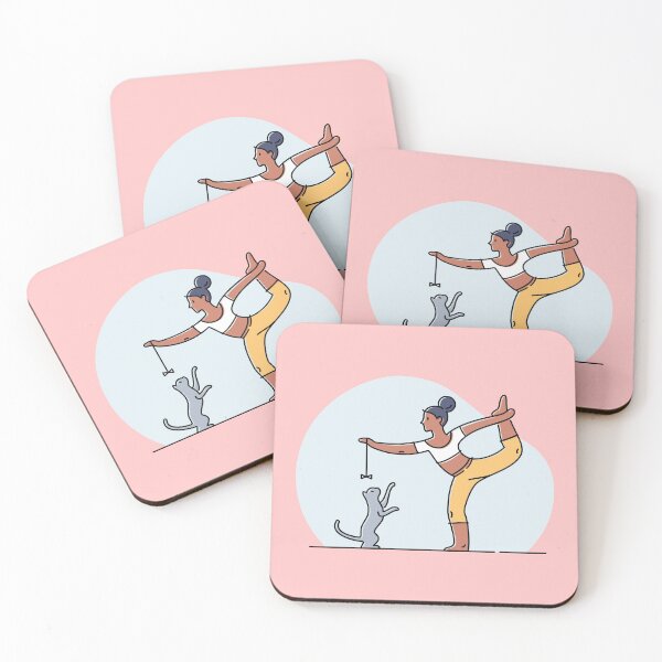 Item preview, YOGA PRACTICE WITH CAT Lord of dance pose designed and sold by Trio's Stuff.