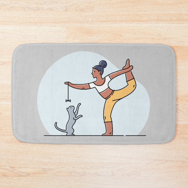 Item preview, YOGA PRACTICE WITH CAT Lord of dance pose designed and sold by Trio's Stuff.