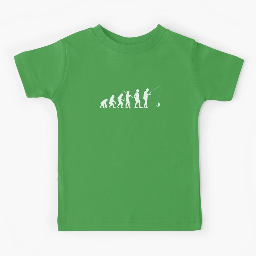 Human Evolution Fishing Fish Fisher Kids T-Shirt for Sale by