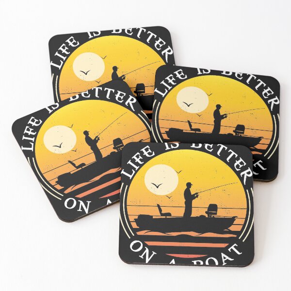 Item preview, Vintage Life is Better on A Boat Gift design Sailing Fishing graphic designed and sold by Lisbob.