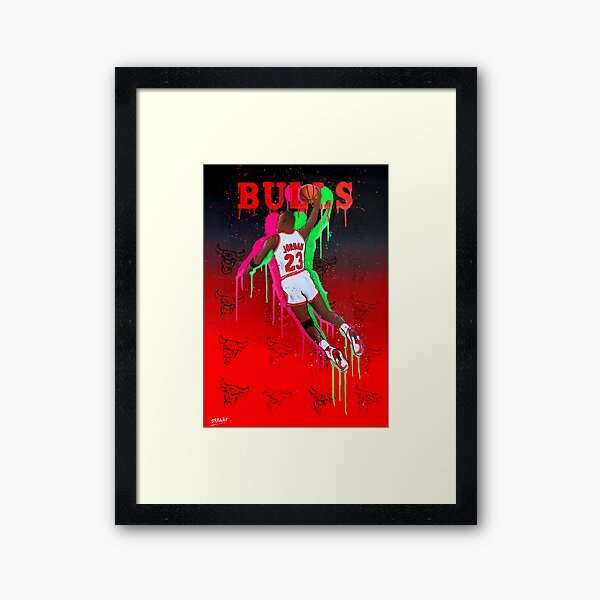 DUNK - Michael Jordan graffiti painting by DRAutoArt Framed Art Print