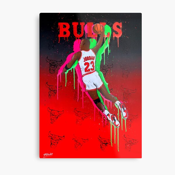 DUNK - Michael Jordan graffiti painting by DRAutoArt Metal Print