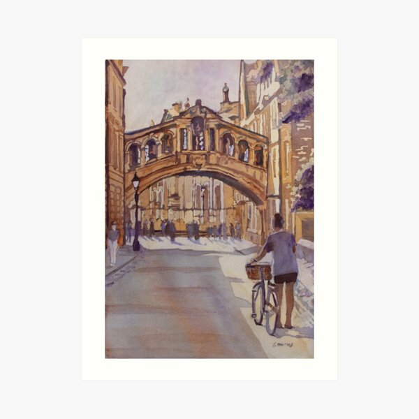 Pausing Before the Bridge Art Print
