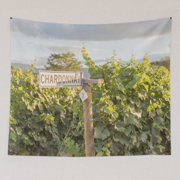 Item preview, Chardonnay Signpost and Grapevines in Summer designed and sold by Amy Mitchell.