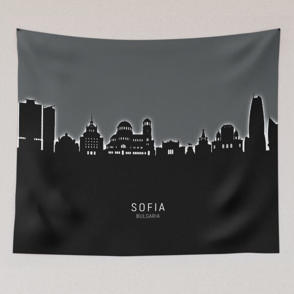 Item preview, Sofia Bulgaria Skyline designed and sold by ArtPrints.