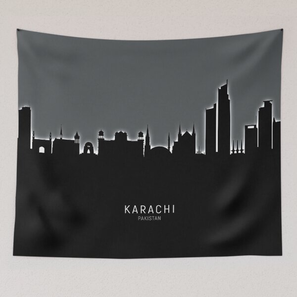 Artikelvorschau, Karachi Pakistan Skyline entworfen und verkauft von ArtPrints.