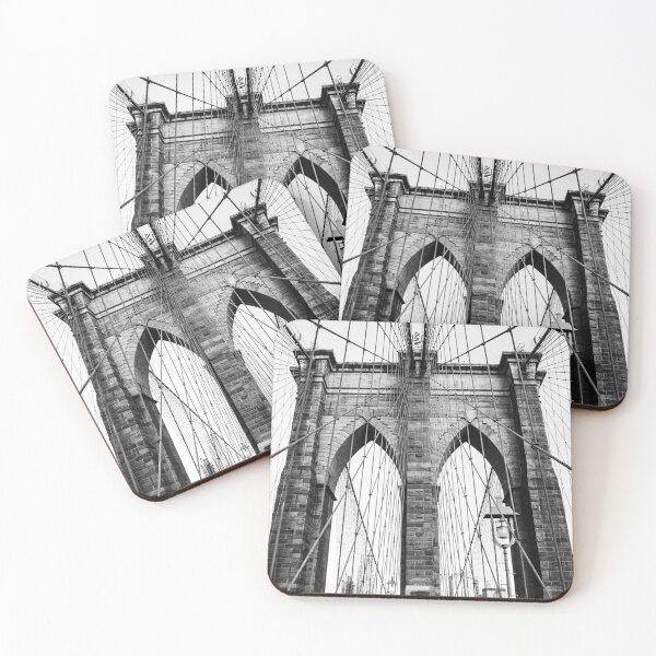 Item preview, Brooklyn Bridge pillar in black and white designed and sold by nature - art.
