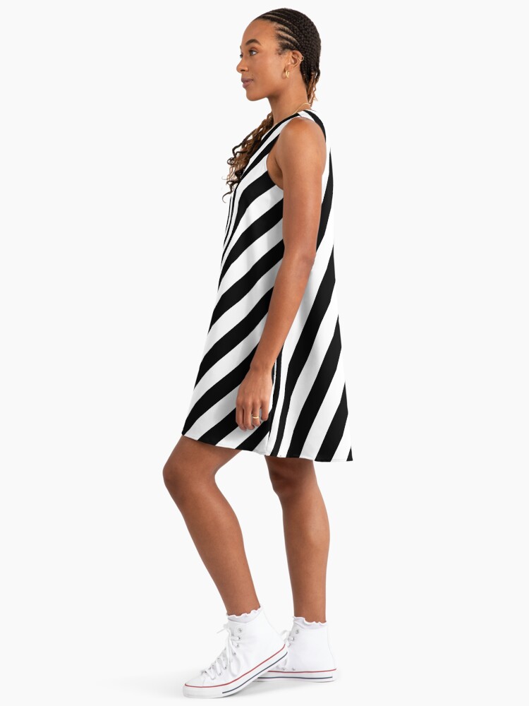 black and white striped a line dress Patricia Striped Short Dress | Women's Clothing main image 1