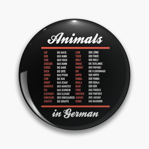 Item preview, Animals In German - German Language Cheatsheet designed and sold by HiddenVerb.