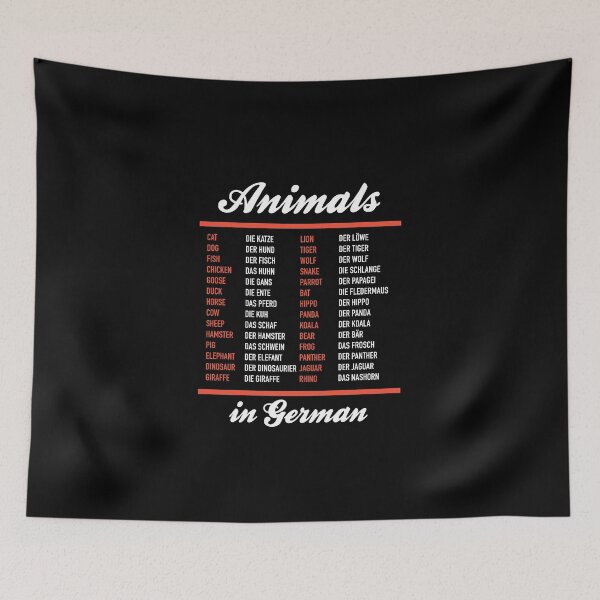 Item preview, Animals In German - German Language Cheatsheet designed and sold by HiddenVerb.