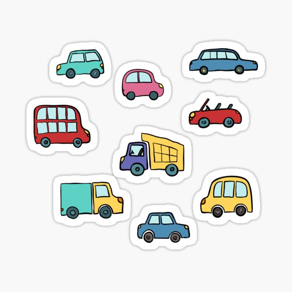 16 Mini Cars Kawaii Sticker Ideas Illustration Cute Cartoon