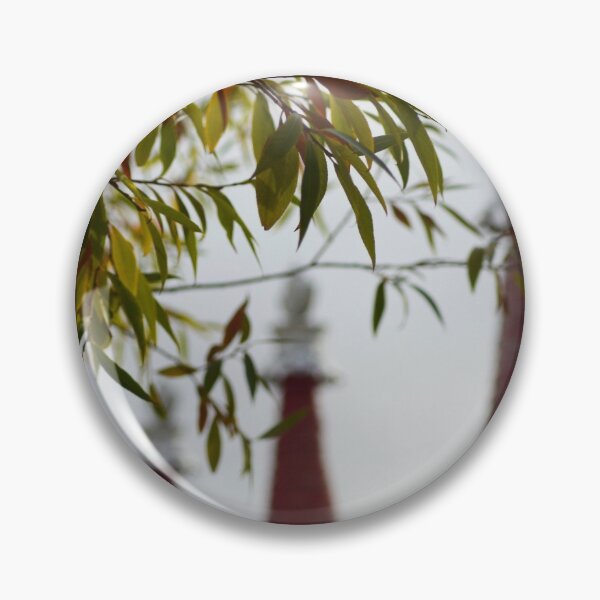 Item preview, Autumns leaves with three stupas in the background. designed and sold by EAnneH.