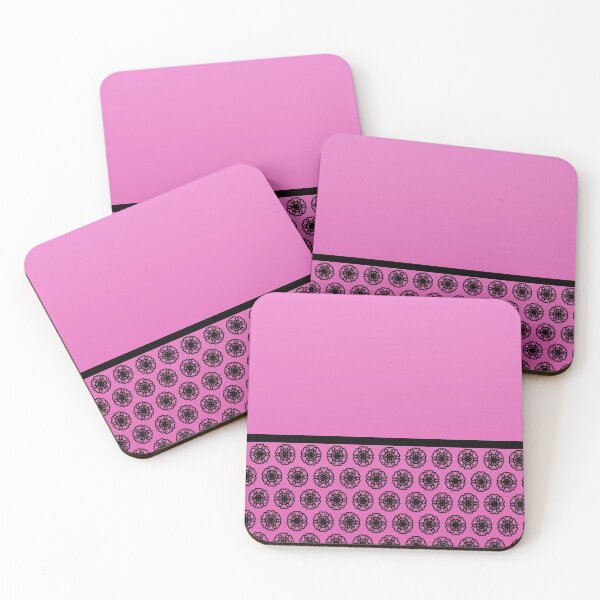Item preview, Black lace border pattern on gradient pink designed and sold by PetaJaneHome.
