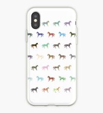 Colorful Horses Lantern Pattern iPhone Case
