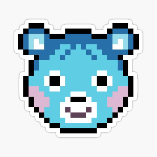 Cute Animal Crossing Pixel Bluebear Sticker By Mlouis01 Redbubble
