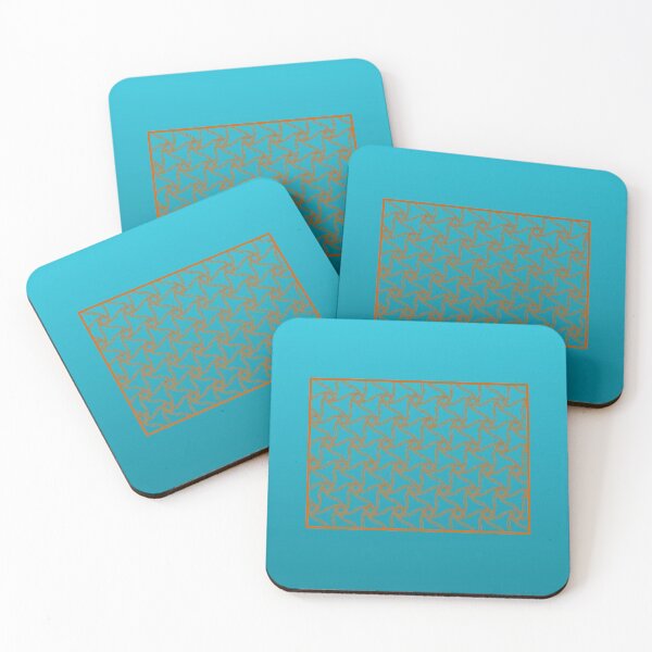 Item preview, Sparkly orange pattern on vibrant turquoise for a tropical holiday feel designed and sold by PetaJaneHome.