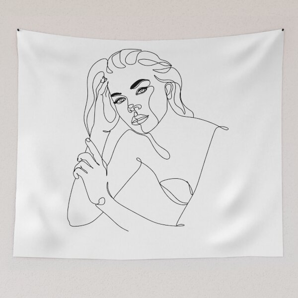 Item preview, woman line art print, woman line art face, woman line art, woman line illustration designed and sold by OneLinePrint.