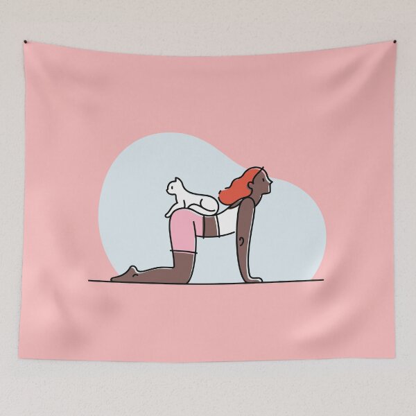 Item preview, YOGA PRACTICE WITH CAT Cow pose designed and sold by Trio's Stuff.