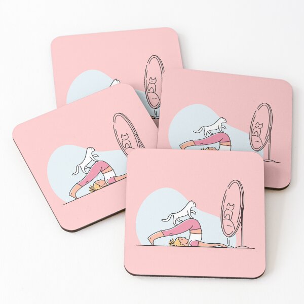 Item preview, YOGA PRACTICE WITH CAT Plow pose designed and sold by Trio's Stuff.
