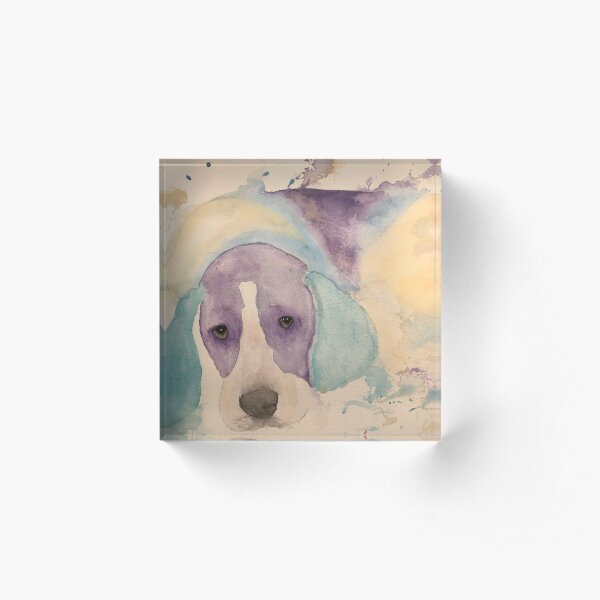 Watercolour Beagle Acrylic Block