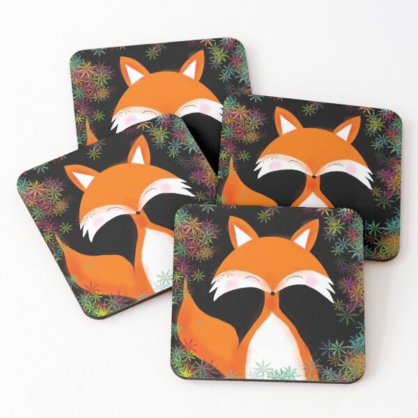 Item preview, Foxy on black background designed and sold by Ivy & Foxglove Designs.