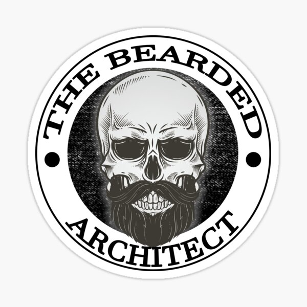 Bearded Skull Architect Gift Sticker