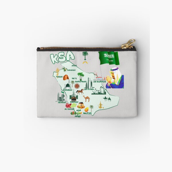 Item preview, Kingdom of Saudi Arabia Map tourist attractions cities flag the King Salman bin Abdelaziz Al Saud designed and sold by mashmosh.