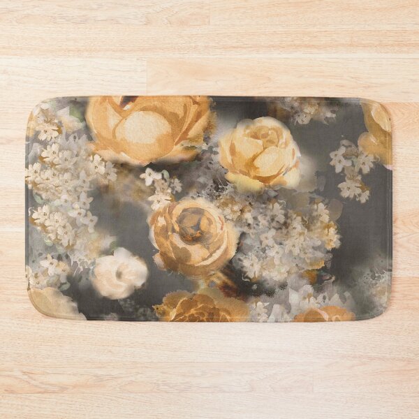 Item preview, vintage watercolor roses in gold tones designed and sold by sonaadalian.