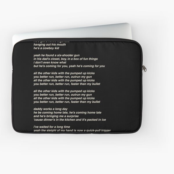 Pumped Up Kicks Laptop Sleeves Redbubble - pumped up kicks full song roblox id remix know your meme