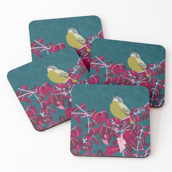 Item preview, Yellow Wagtail Singing on the Euonymus designed and sold by MarbleCloud.