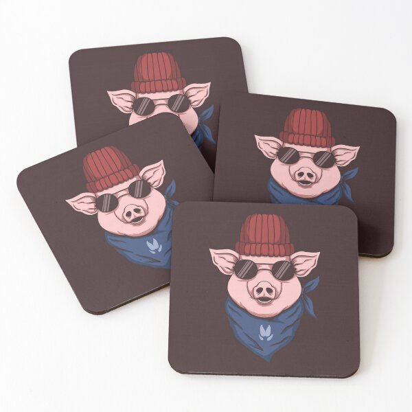 Item preview, Funny Pig Wearing Bandana and Hat designed and sold by pugmom4.