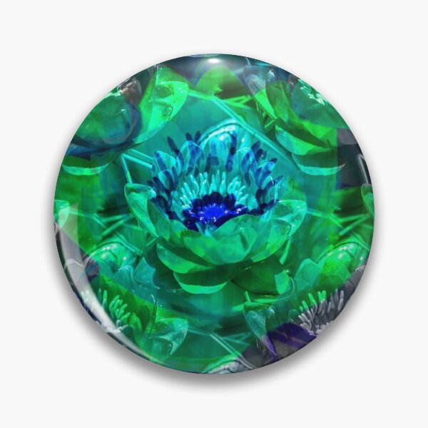 Item preview, Blue and green water lilies designed and sold by ivanoel.
