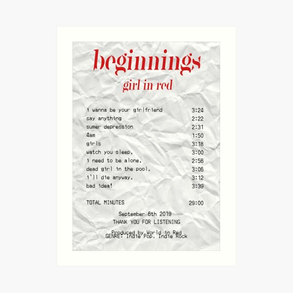 Beginnings Album Receipt Art Print By Claire Mcculley Redbubble