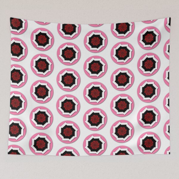 Item preview, Flower of Beaty - Geometric graphic design - Geometric, concentric, flower art in pink, black, red, and white. designed and sold by BDLVandFriends.
