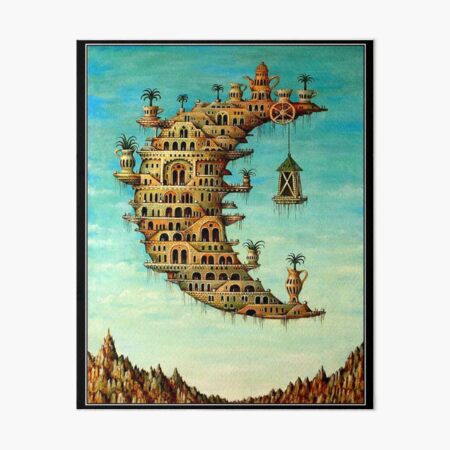 DALI : Vintage Living on the Moon Abstract Painting Print Art Board Print