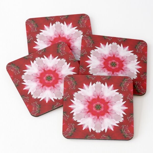 Item preview, Bright red and baby pink floral print designed and sold by Sonia dutta_art.