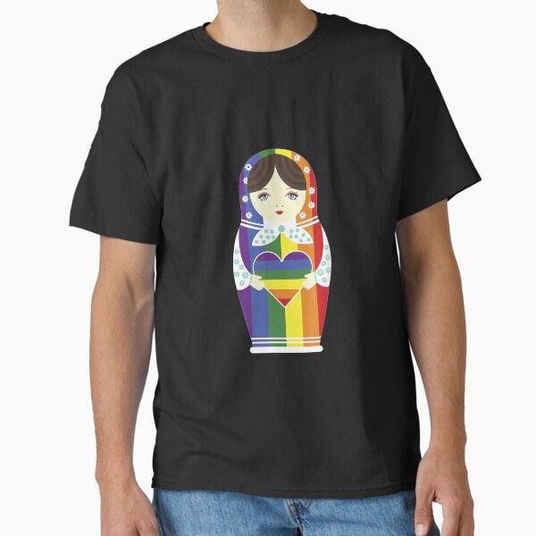 Matryoshka Rainbow Flag Shirt Lgbt Pride Heart Love T-Shirt
