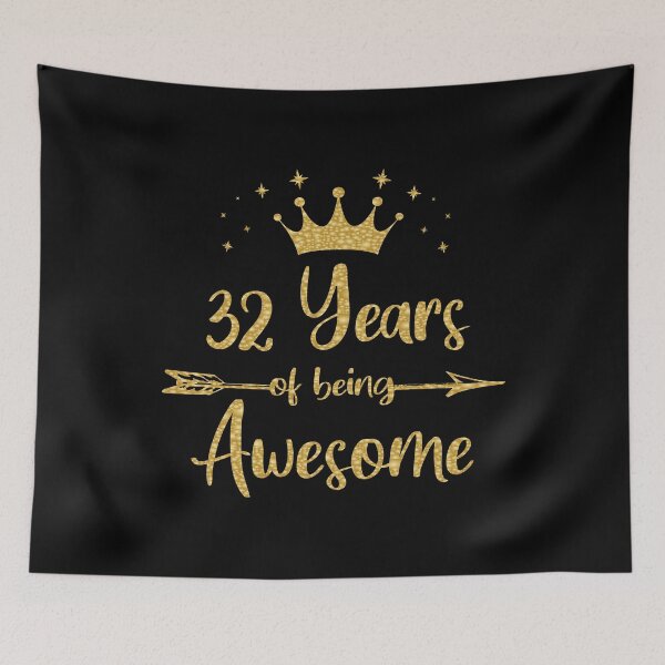 Item preview, Womens 32 Years Of Being Awesome Women 32nd Happy Birthday graphic designed and sold by Grabitees.