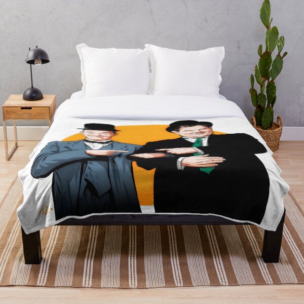 Laurel and Hardy - An illustration by Paul Cemmick Throw Blanket