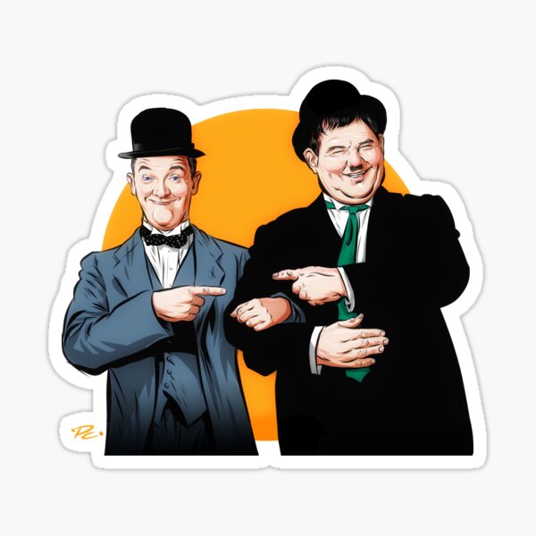 Laurel & Hardy - An illustration by Paul Cemmick Sticker