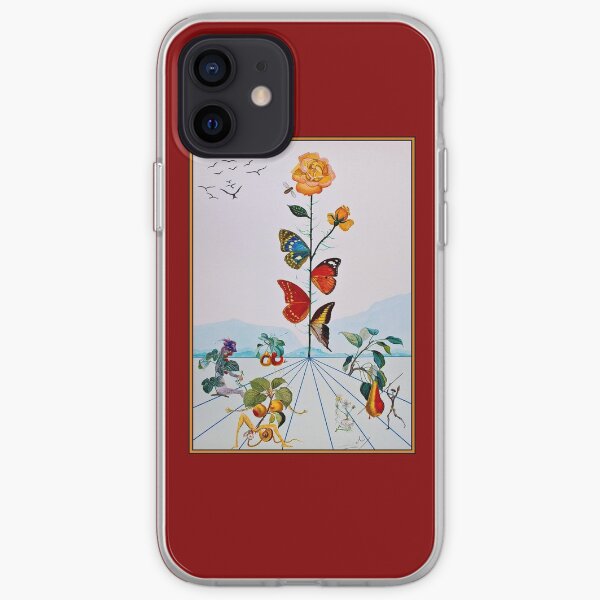 PAPILLON ROSE: impression de peinture abstraite Vintage Dali Coque souple iPhone