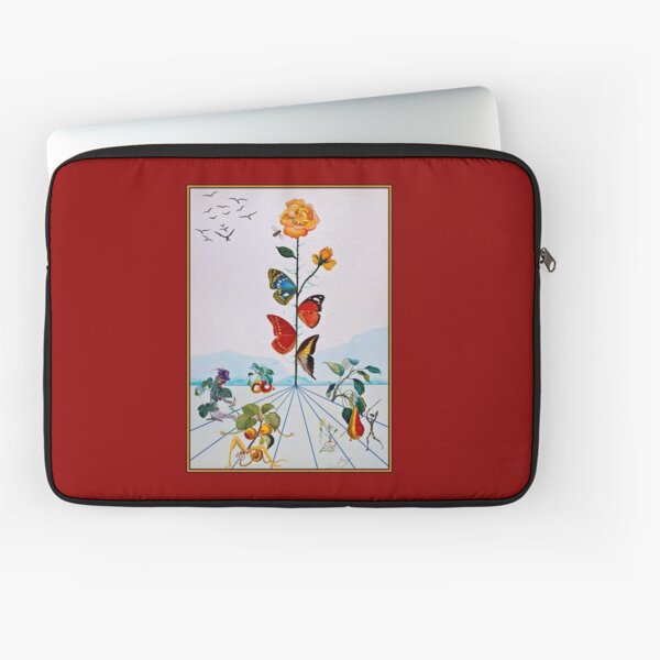 MARIPOSA ROSA: Impresión de pintura Dali abstracta vintage Funda para portátil